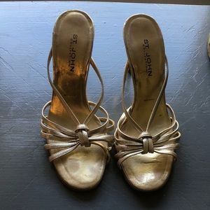 St John gold heels